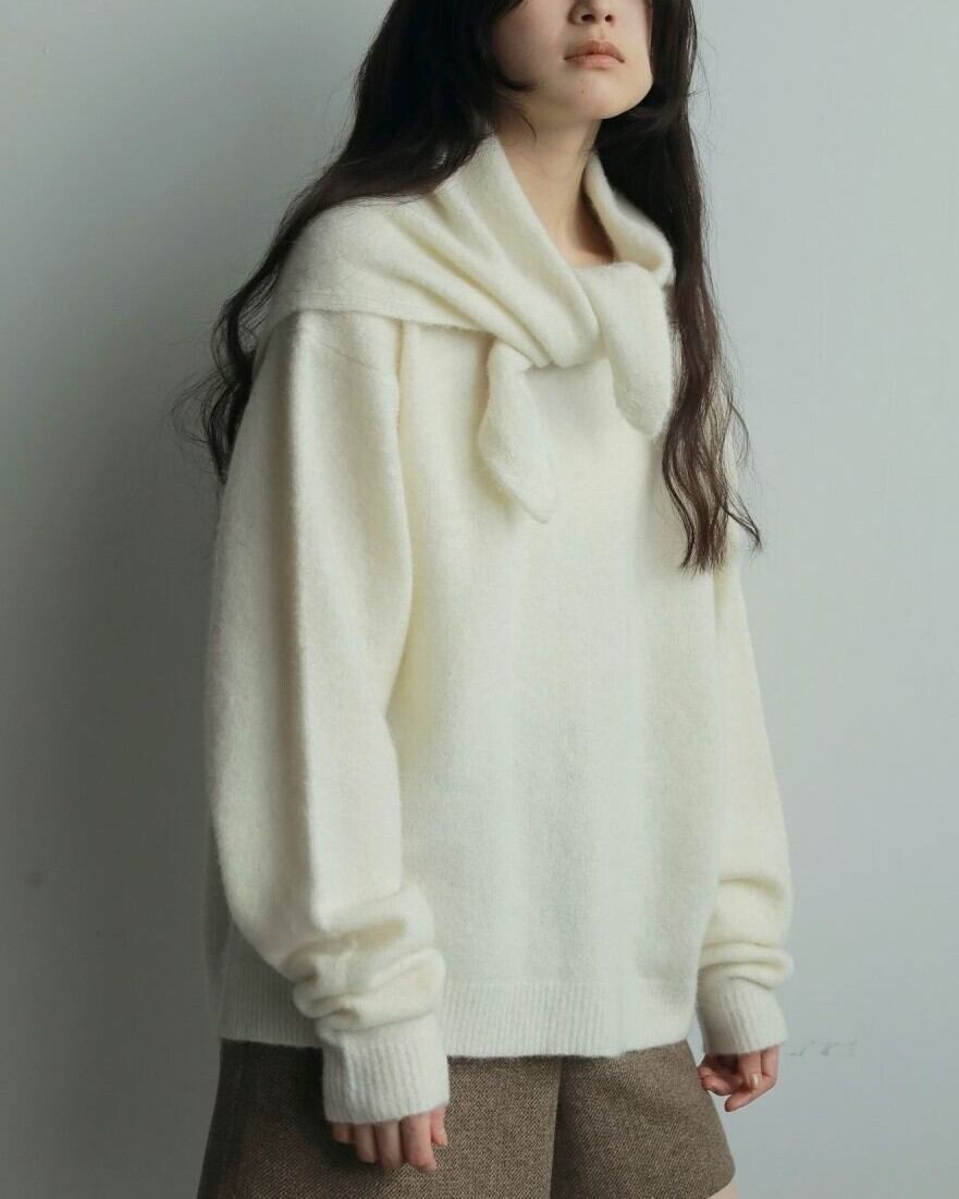 anuke(アンヌーク) Layered Scarf Knit | サウスオレンジ｜メンズ