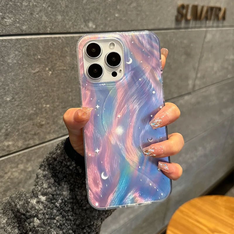 iphone15対応】 おしゃれ オーロラ 筆圧 レーザー メルヘン 蝶