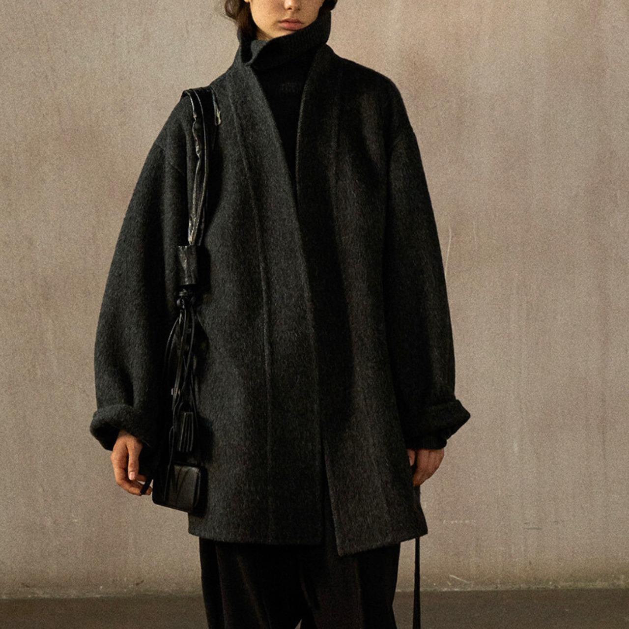 Wool Belted Robe Coat T3831