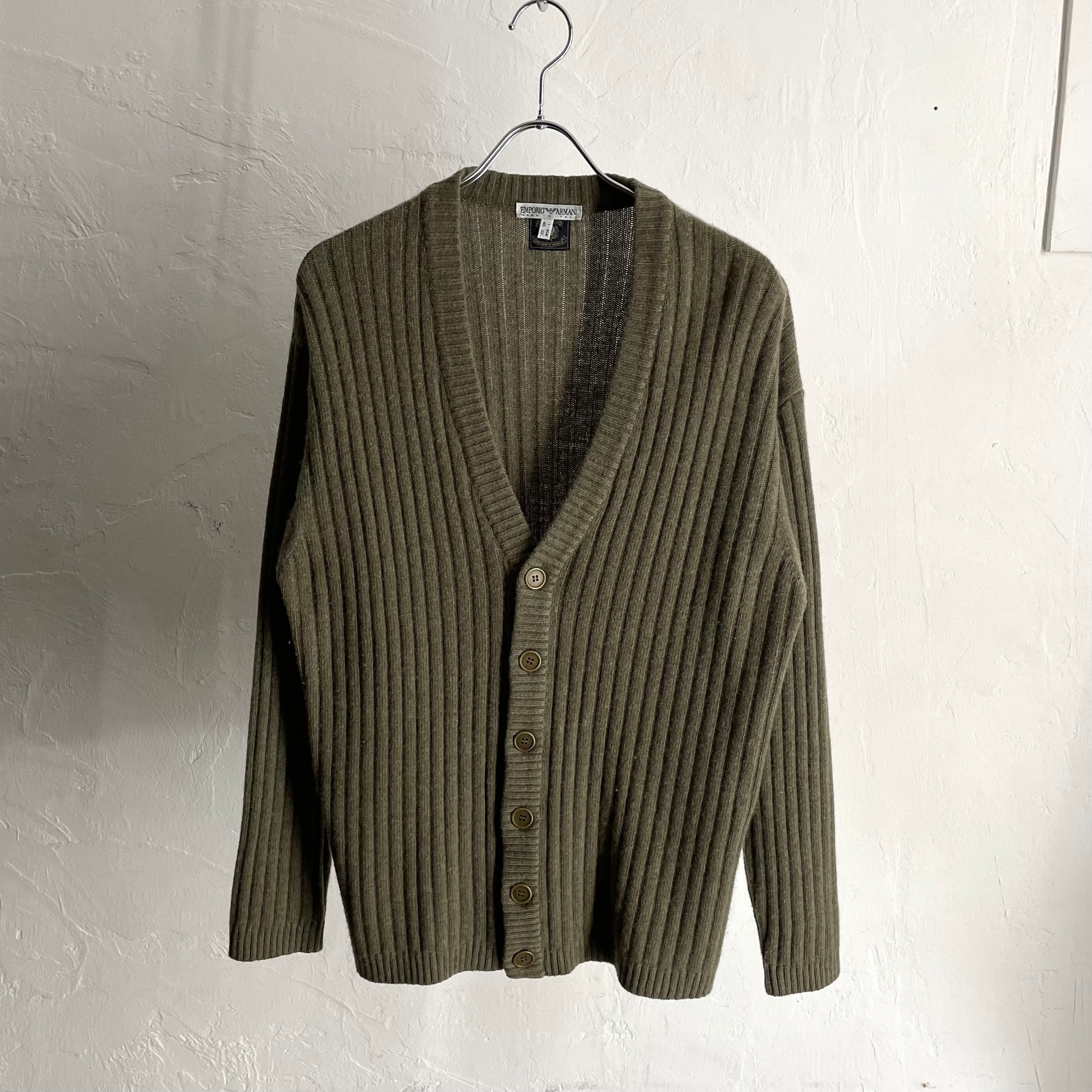 93AW EMPORIO ARMANI Rib Knit Cardigan ITALY製