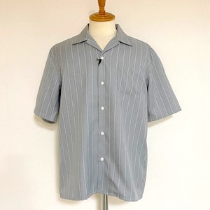 Reflax® CANAPA Stripe Open Collar Half Sleeve Shirts　Gray Stripe