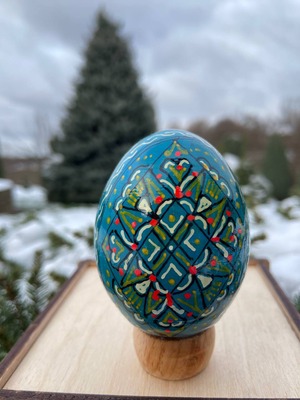 装飾用プィサンカ（イースターエッグ）with stand　コロミヤ博物館モデル