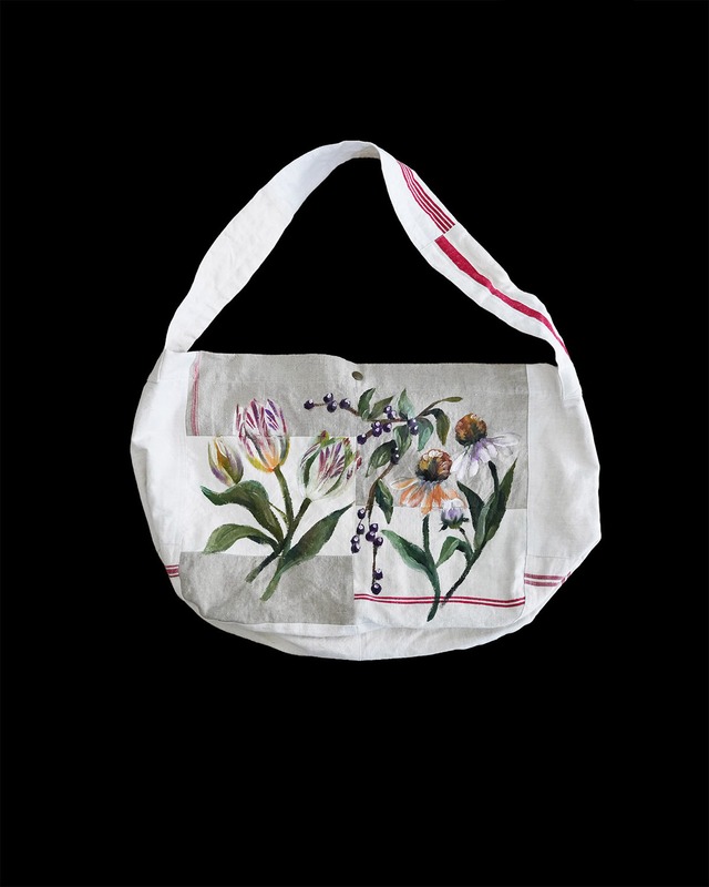 used linen postman bag