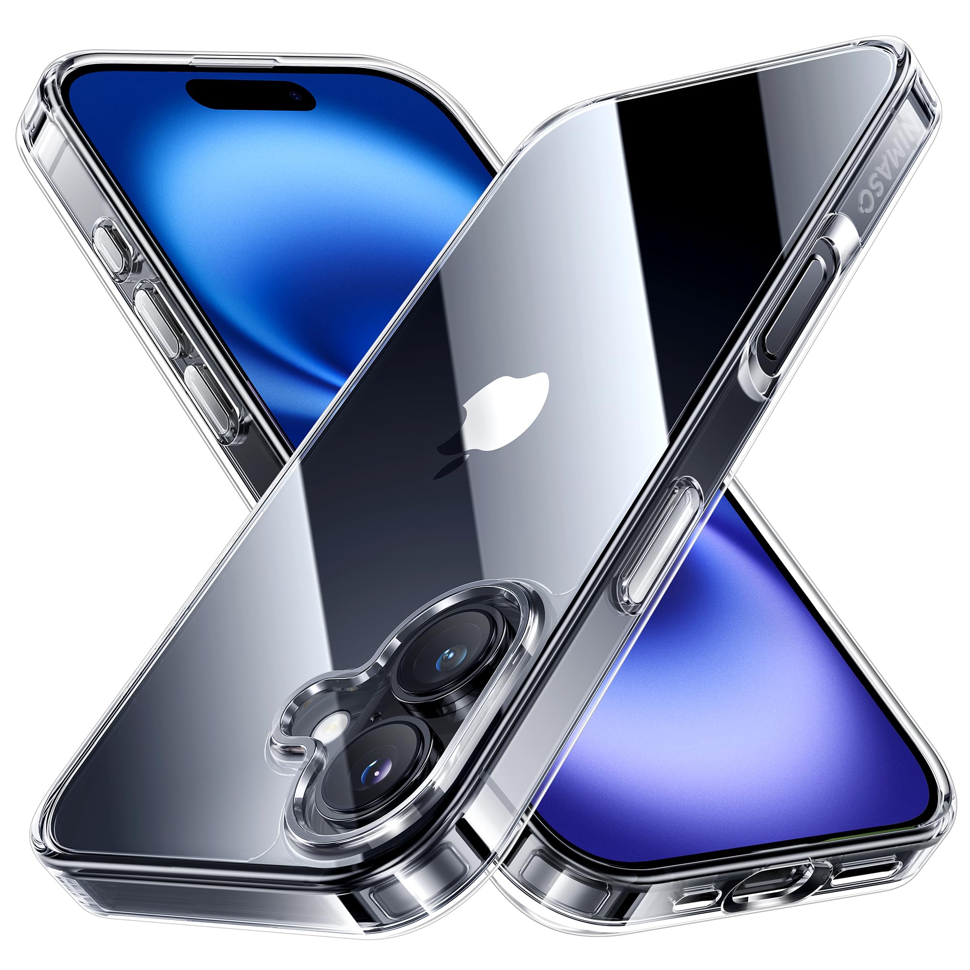 NIMASO iPhone 16 用 ケース クリア 黄変防止 耐衝撃 SGS認証 ワイヤレス充電対応 指紋防止 あいふおん16対応(6.1インチ)