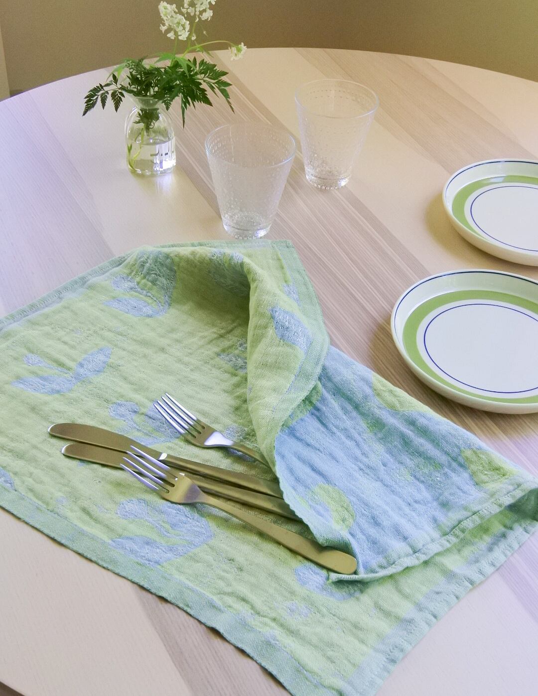 LAPUAN KANKURIT ラプアンカンクリ | タオル KESÄKUKKA lime-lightblue