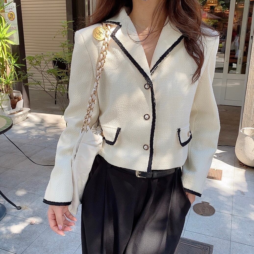 Piping coco tweed JK / whit (10月上旬〜中旬頃発送予定)