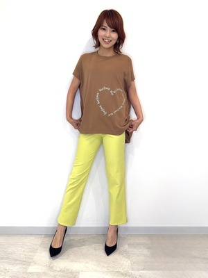 ハート刺繍フレンチスリーブニット