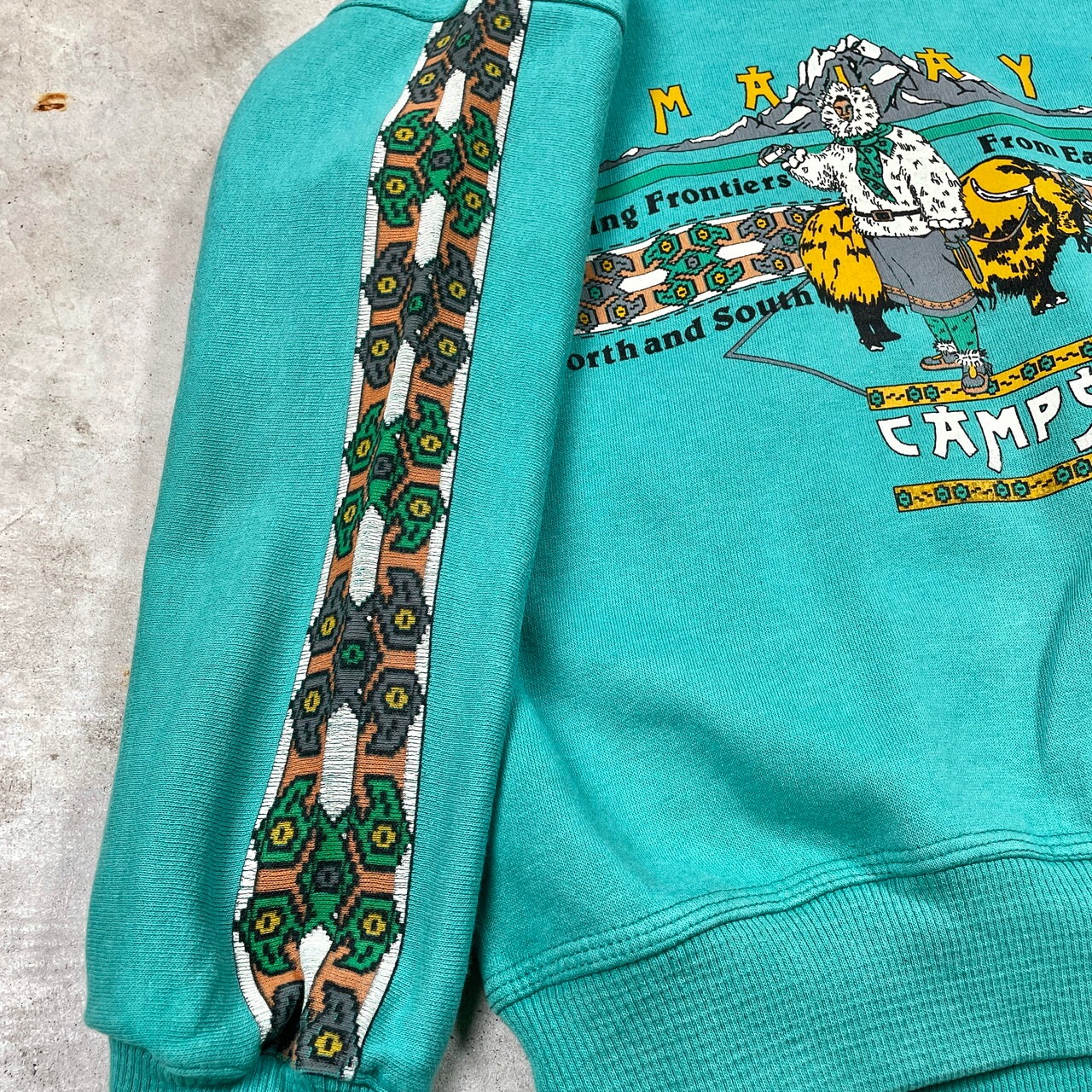 kids】80〜90年代 フランス製 CAMPS HIMALAYAN プリントスウェット 
