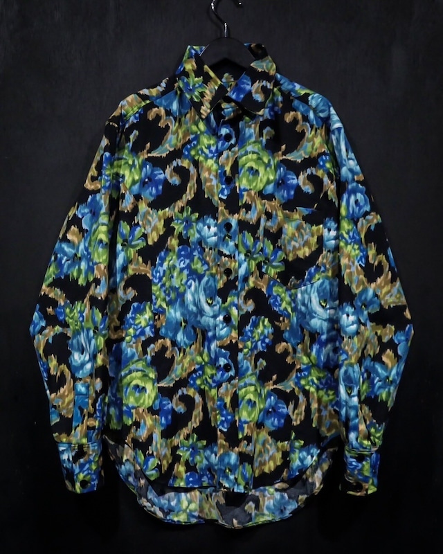 【WEAPON VINTAGE】Beautiful Flower × European Pattern Vintage  L/S Shirt
