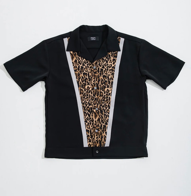 ORATA / rocka leopard half sleeve shirt-BKBROWN-ロカビリーシャツ