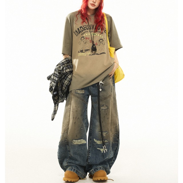 vintage washed distressed denim　ヴィンテージウォッシュダメージデニム　J1741