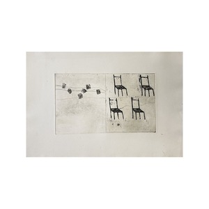 落合皎児【版画】Untitled（椅子） （別エディション） — 1970年代 39(H) × 57(W)cm