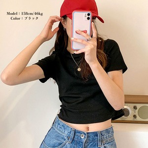 ショート丈 Tシャツ レディース 韓国 へそ出し トップス 春夏秋 大人 かわいい おしゃれ カジュアル 半袖 シンプル 無地 大人可愛い 大人女子