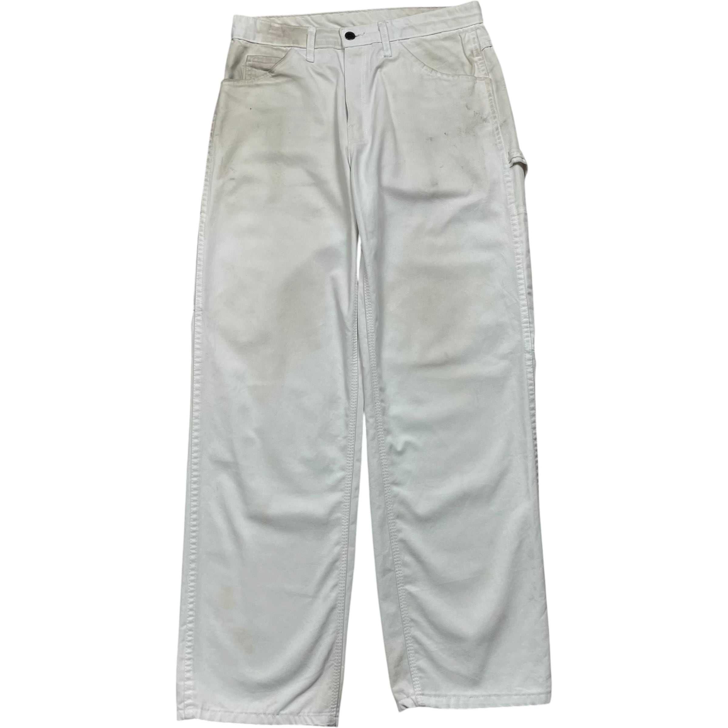 《実寸W31 L30 》 Dickies ディッキーズ ペインターパンツ ワークパンツ ペイント ワンポイントロゴ ホワイトno.10314