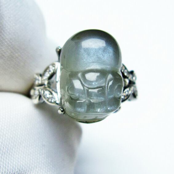 ムーンストーン 指輪 リング 貔貅（ひきゅう） 14号 一点物 メール便送料無料 [M便 1/20] 115-4424