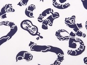 手ぬぐい　鰹猫文字　[D66]