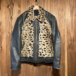 Vintage Leather Grizzly Jacket 再構築 熊ジャン オワジャン ヴィンテージ グリズリージャケット レザー ムートン 40s 50s ライダース 豹柄 レオパード