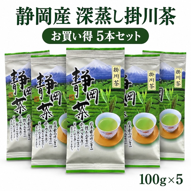 静岡県産 特選深蒸し掛川茶 100g×5袋 合計500g