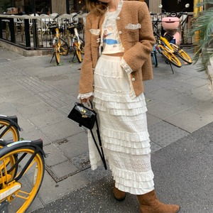 lace frill tiered skirt　J00221