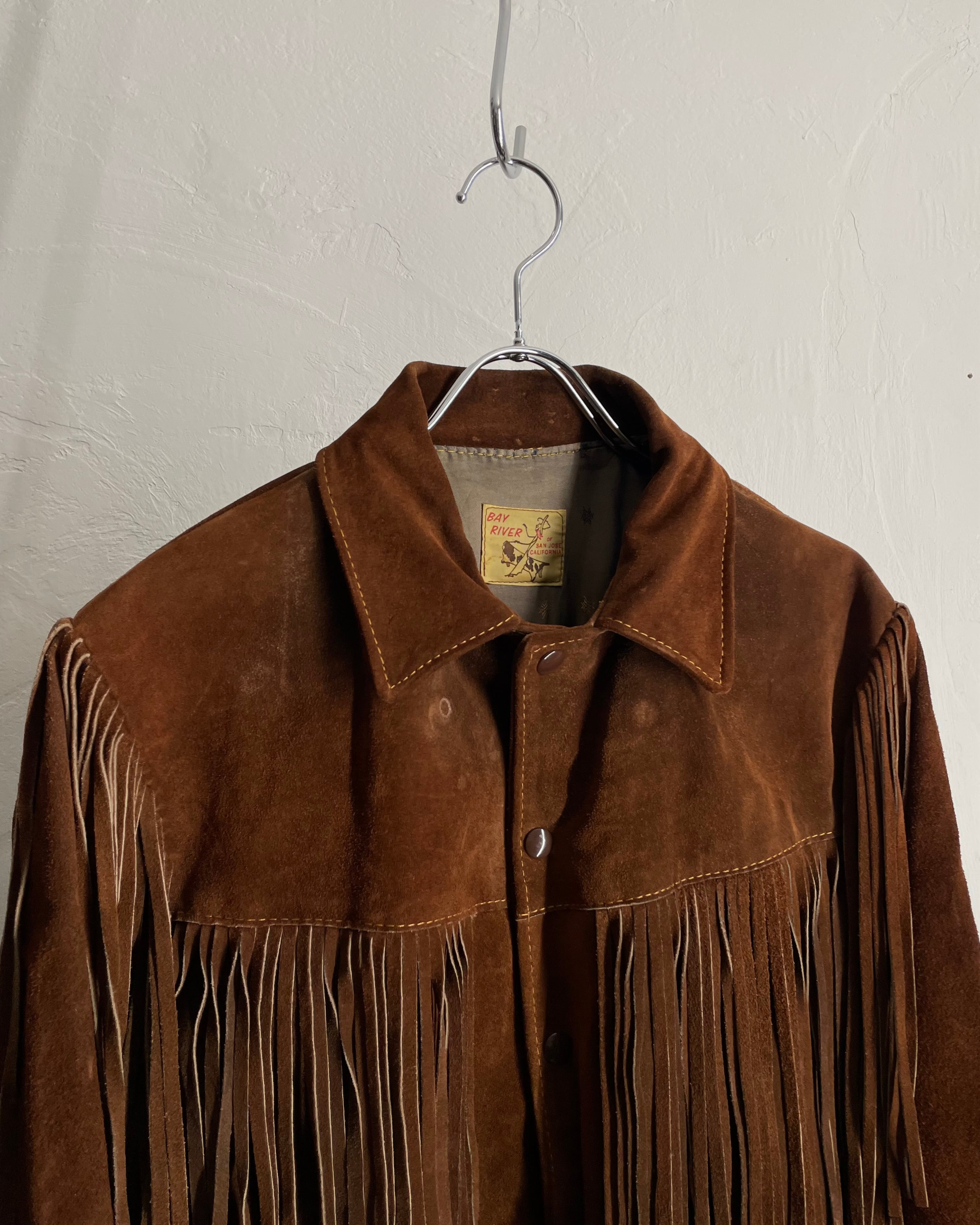 60s BAY RIVER Western Leather Fringe Jacket | VOLAR