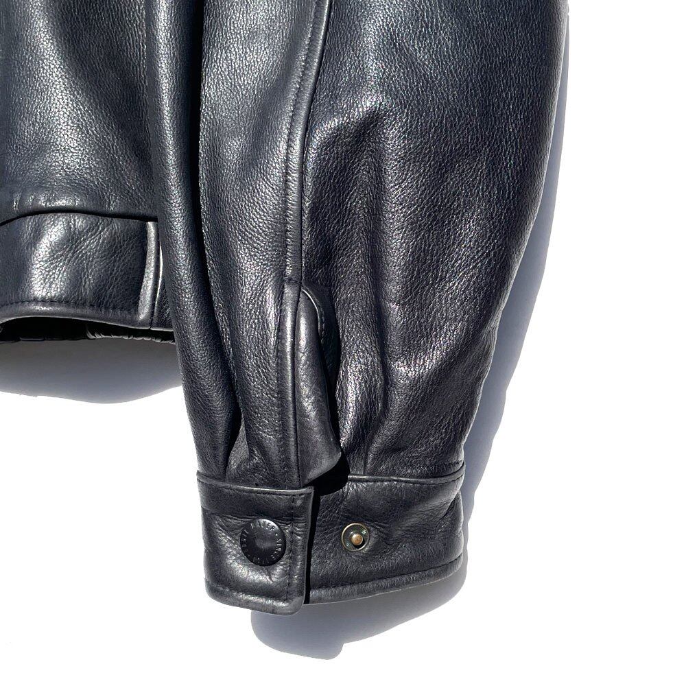 Eddie Bauer] Single Zip-up Leather Jacket [1990s] Vintage Single