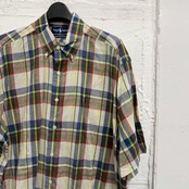 90s Ralph Lauren ラルフローレン マドラスチェック BD ボタンダウン 半袖シャツ L/マルチ系 メンズ ビンテージ