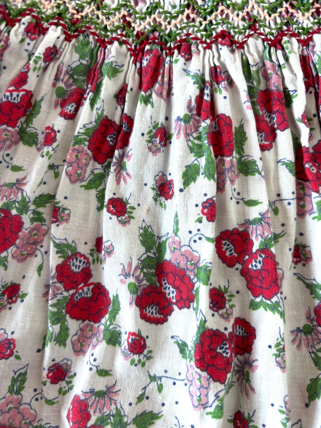【5-6T相当・vintage】フローラルdress・