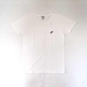 「 レコードワッペンワンポイントTシャツ（※レディース）」　ホワイト　WATERFALL　WM / WL