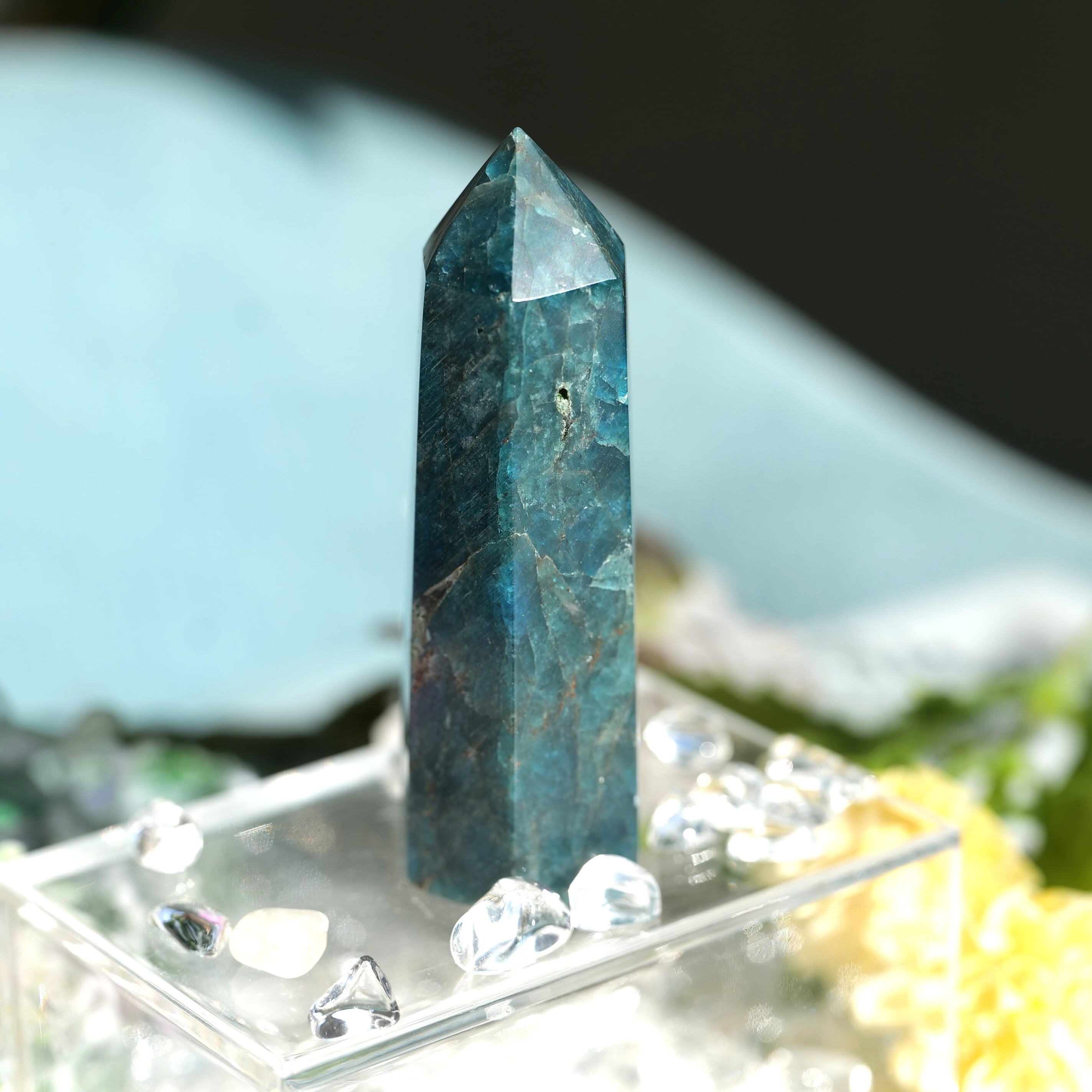 【魂の声を言葉にする石☆コミュニケーションのサポーター】ブルーアパタイト　ポイントT1_15