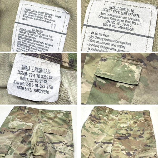 1点物◇実物アメリカ軍スコーピオン迷彩柄カーゴパンツ古着メンズSM