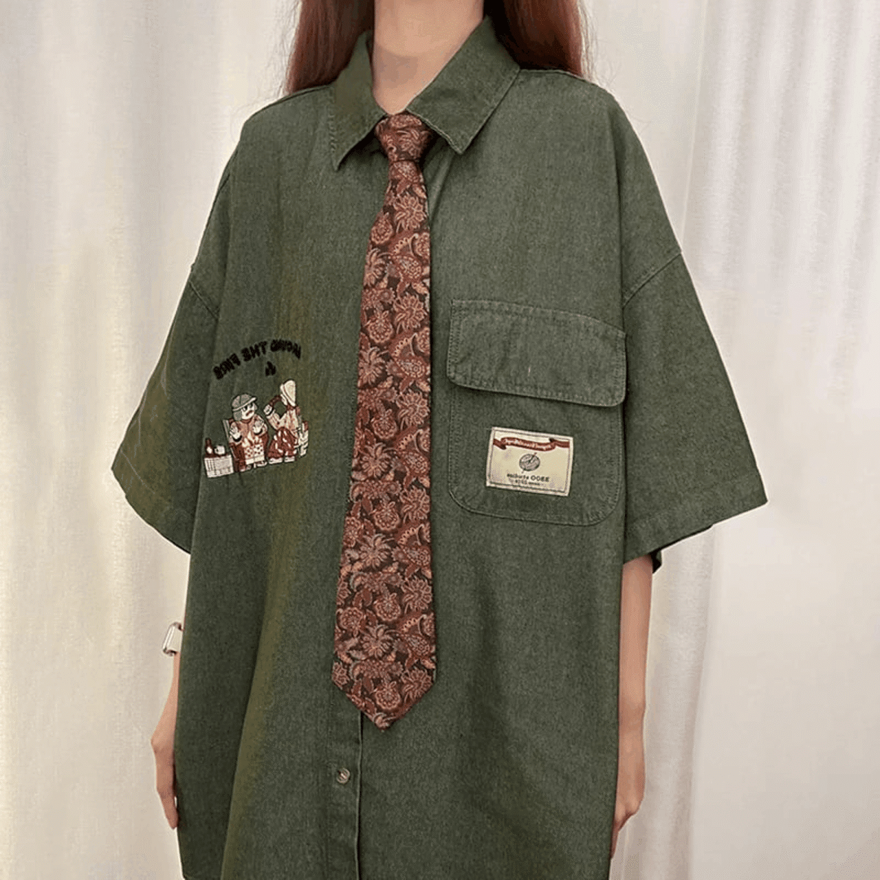 SOLDOUTレトロ刺しゅう入りデニムシャツ