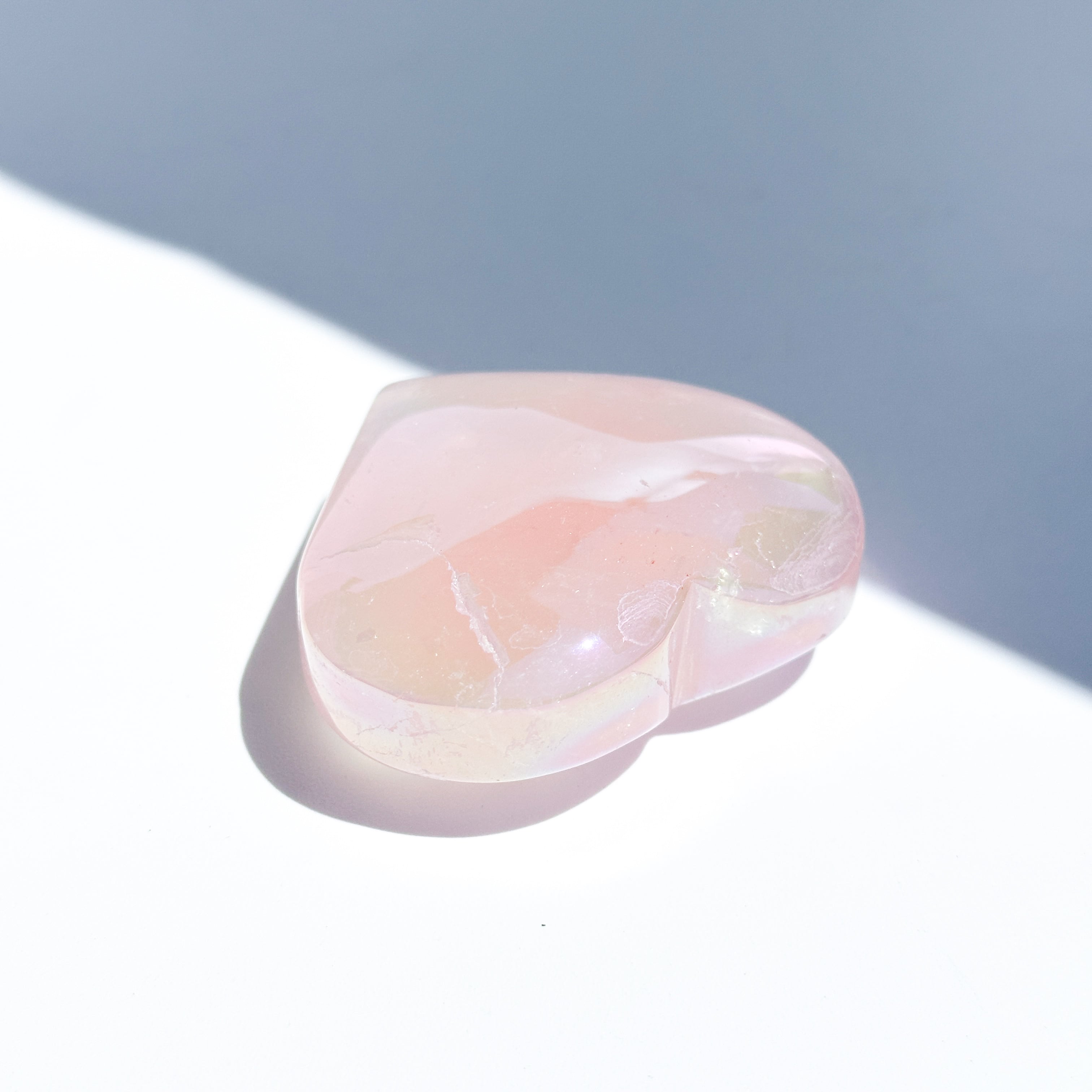 Special SALE！ 22000→17000円オーラ水晶 BIGハート Big♡エンジェルオーラローズクォーツ ハート85♡ Angel Aura Rose