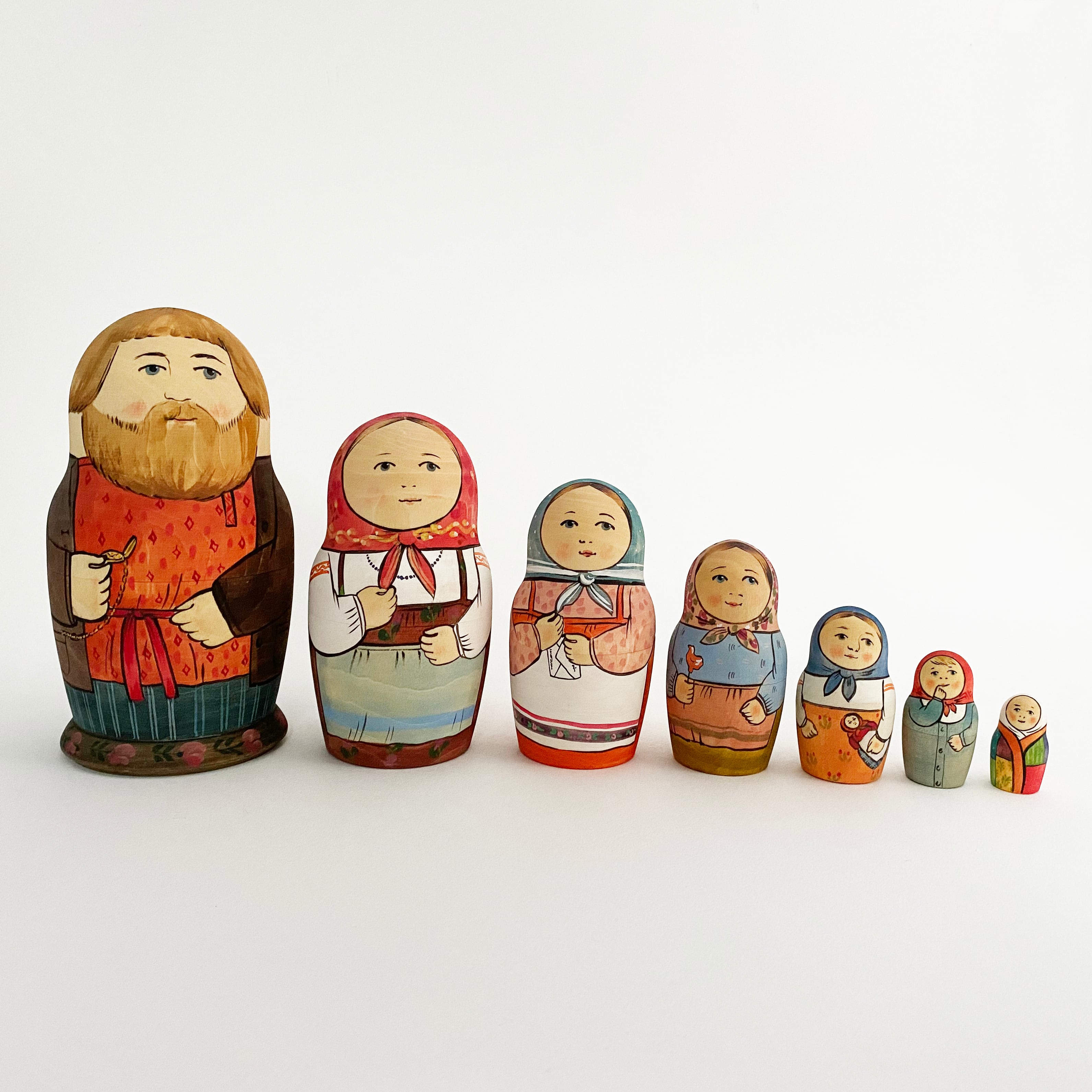 アーティスト・マトリョーシカ(マリヤ・ドミトリエワ作/お父さん7個組)
