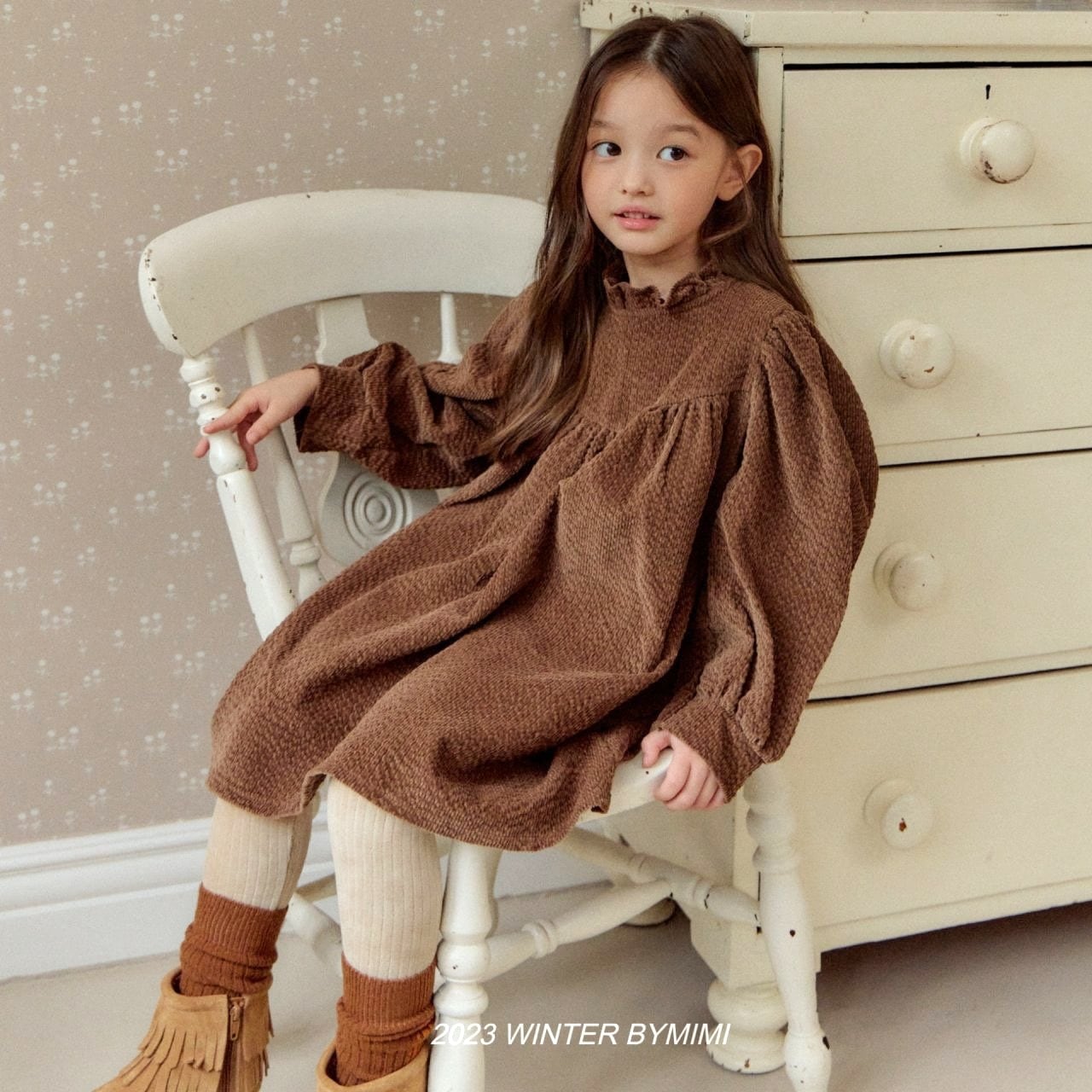 シャーリー クマ ワンピース 靴下セット 90サイズ クリスマスコーデに