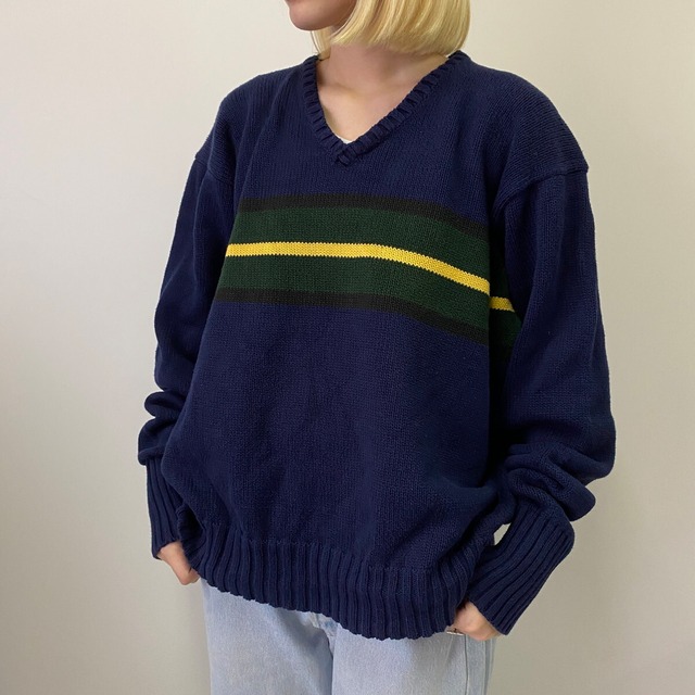 90年代 Polo by Ralph Lauren ポロバイラルフローレン ボーダー V 