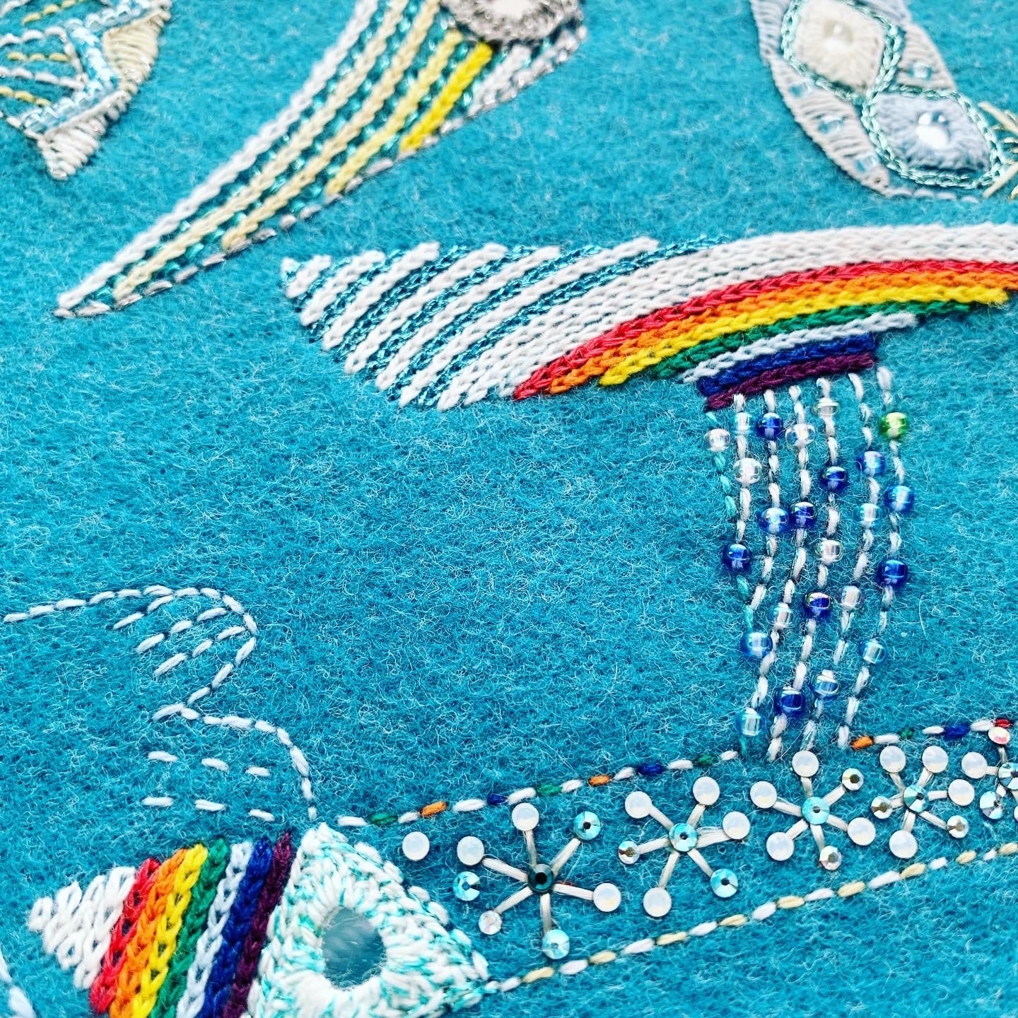 文字刺繍アート『空』（額装あり） | 刺繍のいろいろ ちーの