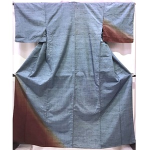 着物・紬・単衣・青系地・No.200701-1670・梱包サイズ80