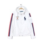 ポロ ラルフローレン ビッグポニー コットンジャケット RLPC FOOTBALL CLUB 白 RALPH LAUREN サイズS 古着 @DZ0548