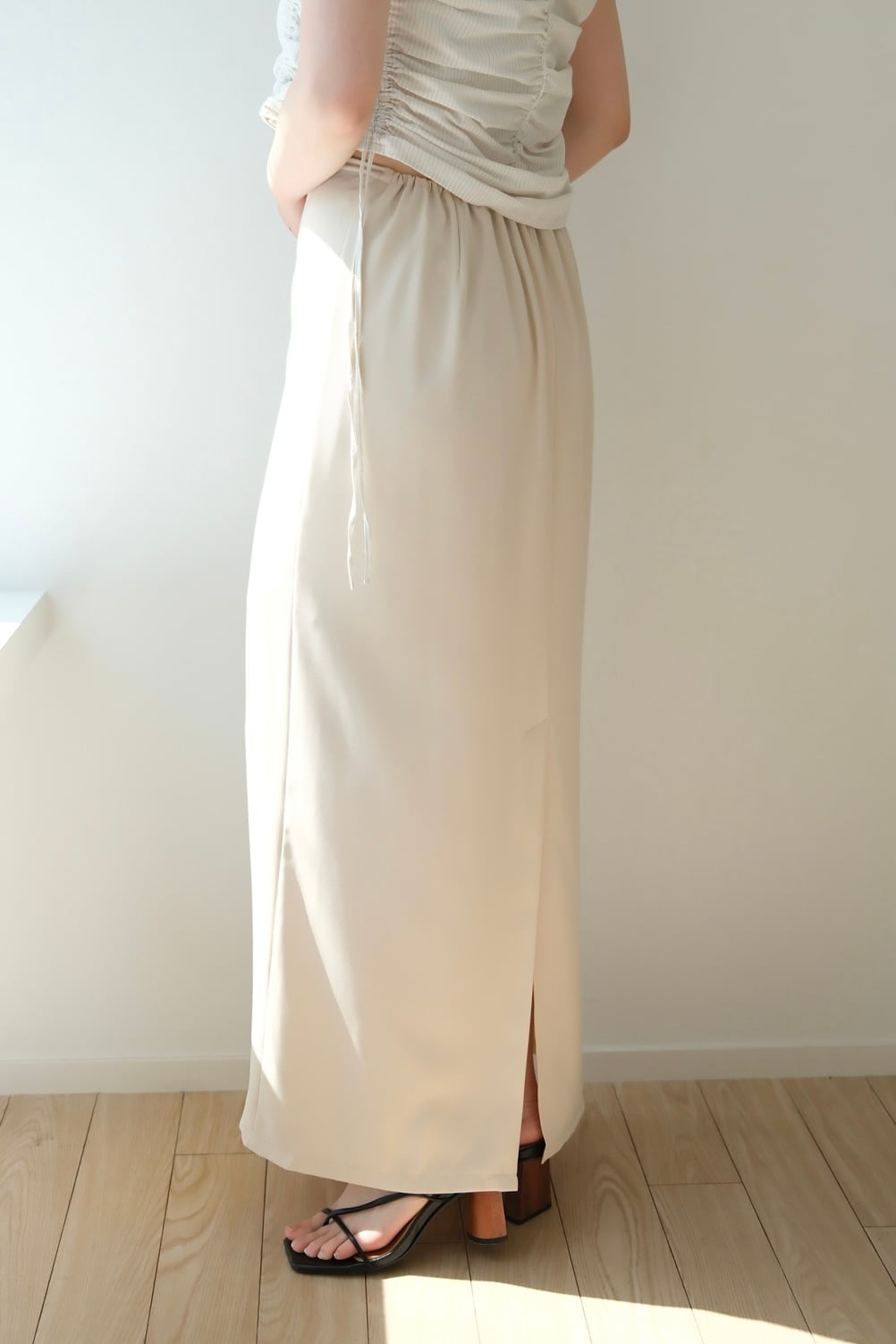 ànuke Georgette Pencil Skirt ジョーゼットペンシルスカート Ivory