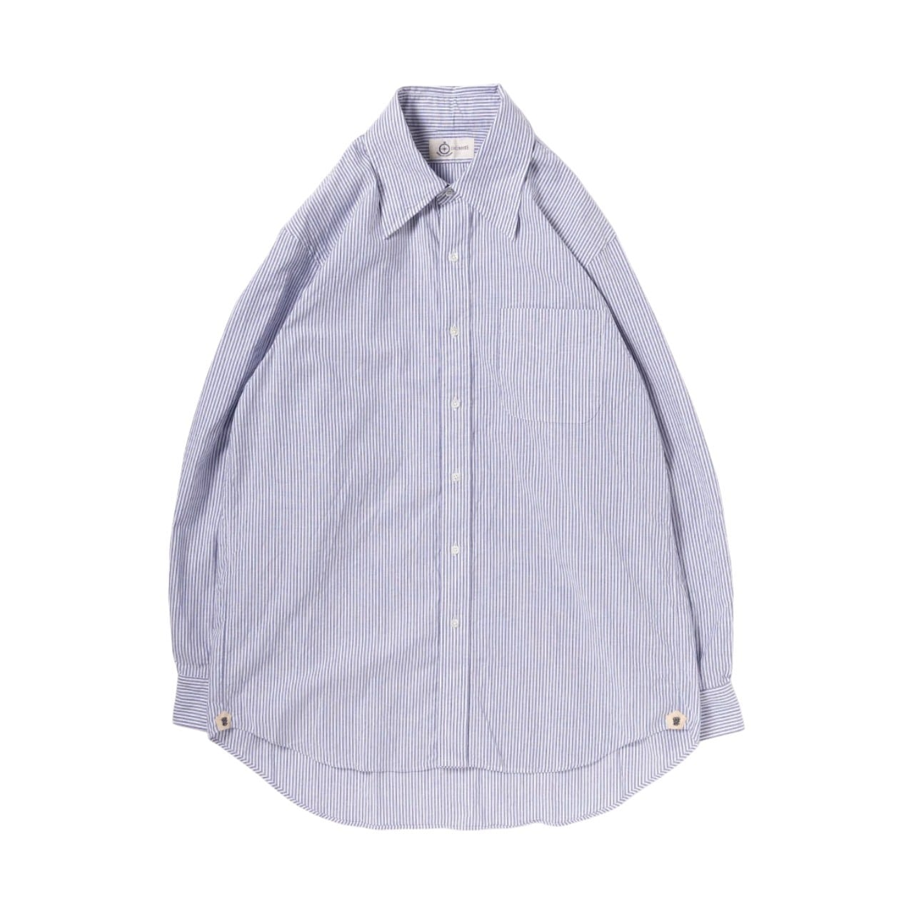 フランス製】OLD Charvet シャルべ ストライプシャツ ブルーホワイト