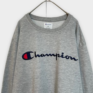 【champion】刺繍ロゴ スウェット トレーナー プルオーバー チャンピオン グレー L US古着