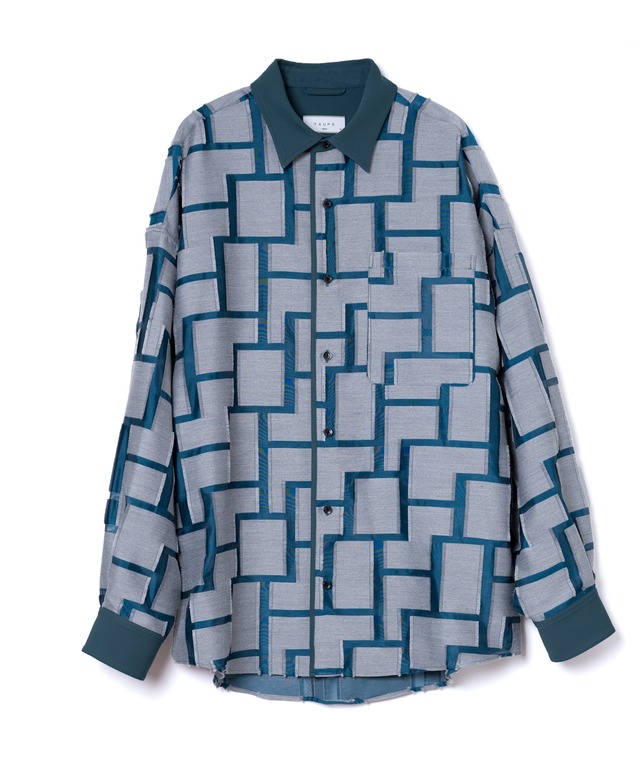 GEOMETRIC JQ LOOSE SHIRTS(GRY)