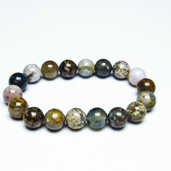 オーシャンジャスパー ブレスレット 11mm 一点物 メール便可 [M便 1/10] 111-21437