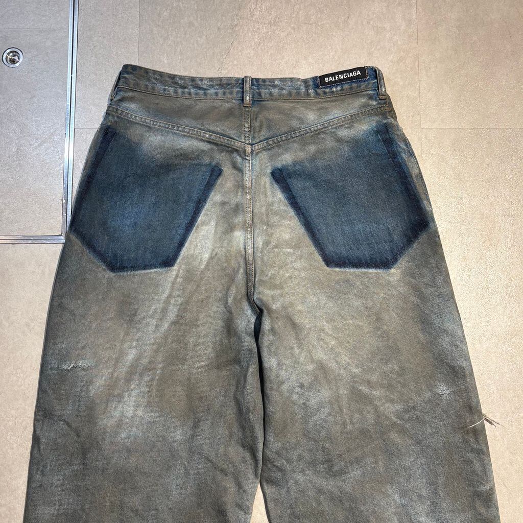 BALENCIAGA バレンシアガ 23AW PATCHED POCKET BAGGY JEANS ダメージ