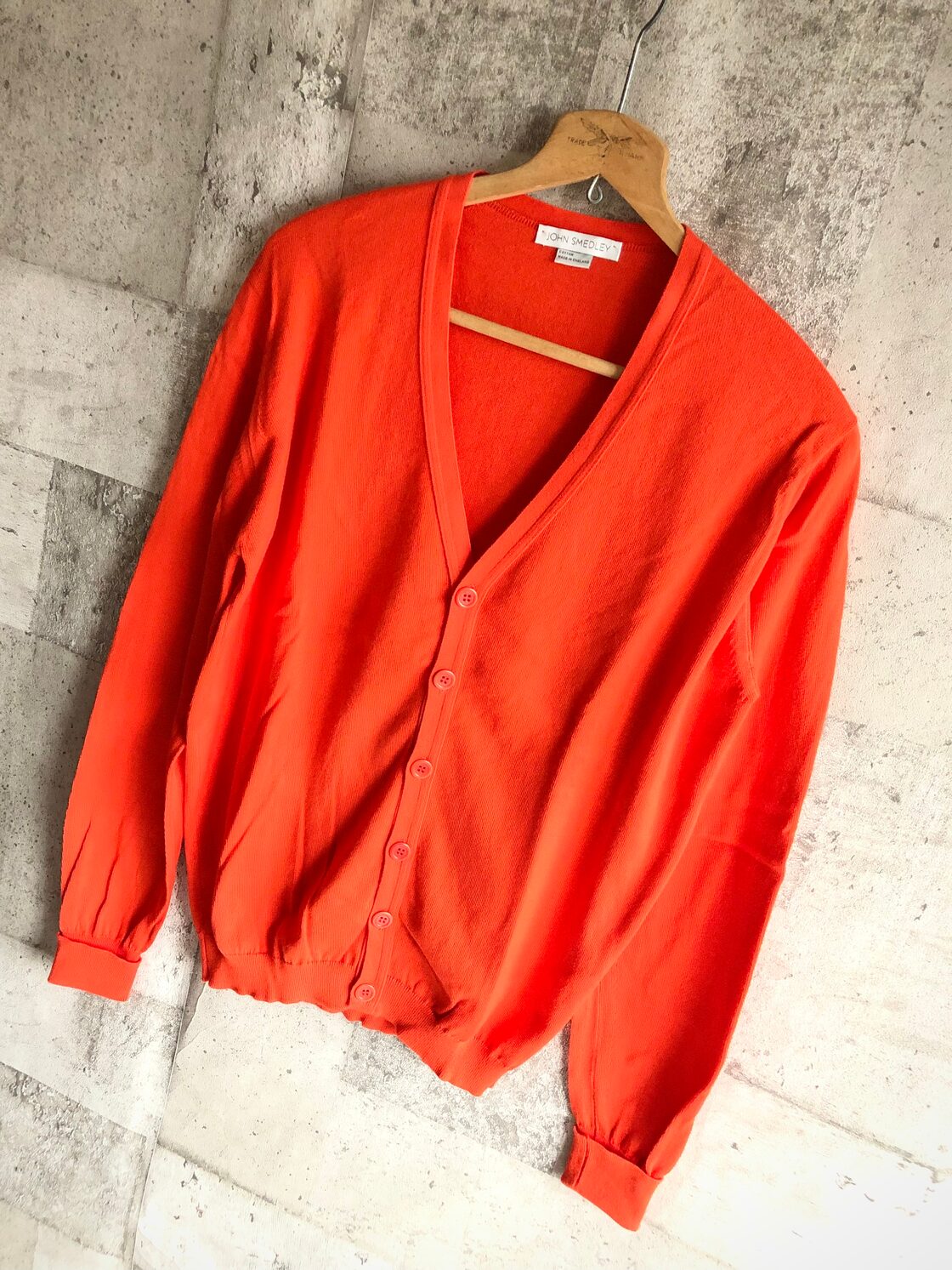 MADE IN ENGLAND JOHN SMEDLEY SEA ISLAND COTTON L/S CARDIGAN 英国製 