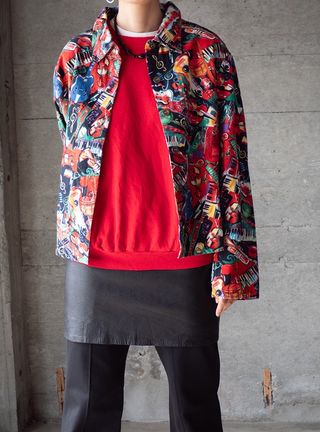 "TAKE TWO Clothing Co." 1990s Allover music print jacket