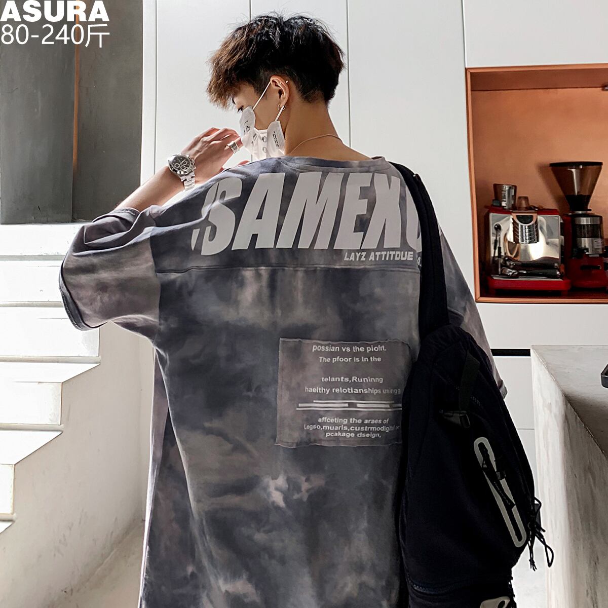 Tシャツ ルーズサマー ストリート 大きめサイズ 夏物 ASURAプラスサイズメンズ10476889696