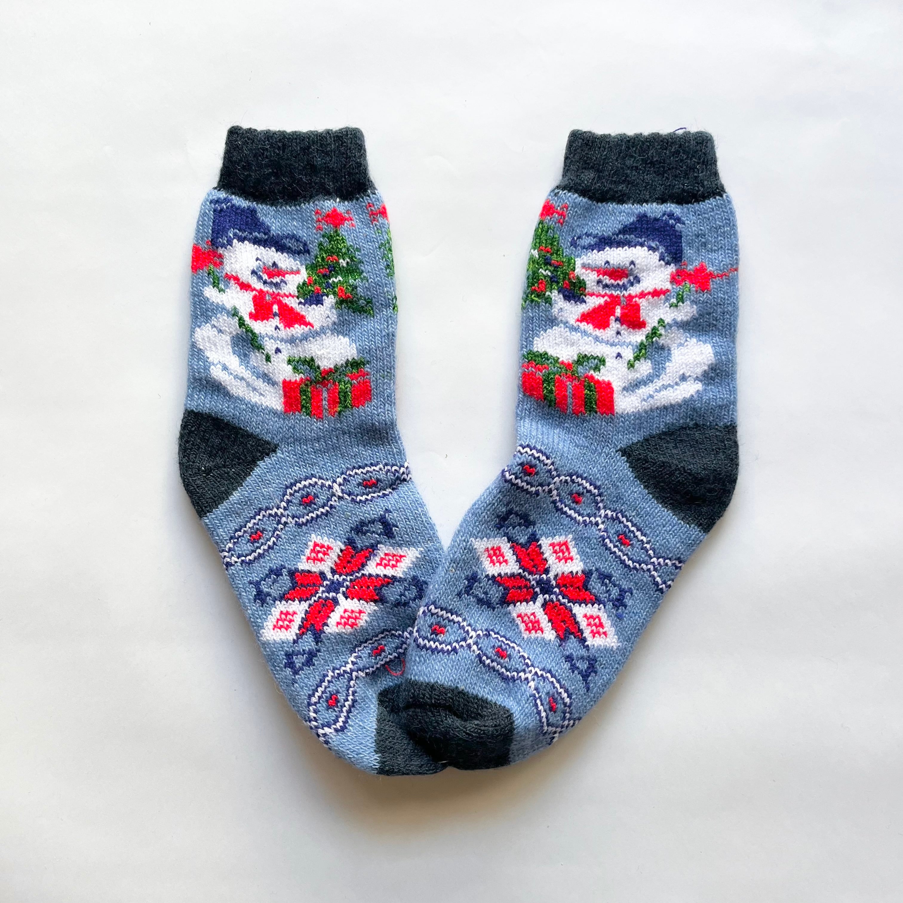 ウクライナ支援/ウールソックス(スノーマン柄)