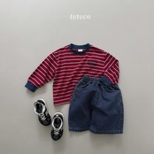 【取寄】teteco カラーラベルストライプT｜秋服｜韓国子供服｜ 26/AT