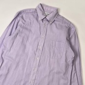 カシミヤ混 Maker’s Shirt 鎌倉 メーカーズシャツ BD ボタンダウン ストライプ 長袖ワイシャツ ドレスシャツ 41-83/パープル系 メンズ